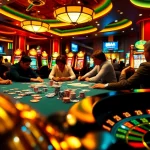 88AA poker game in action at a busy casino table with colorful chips and cards.