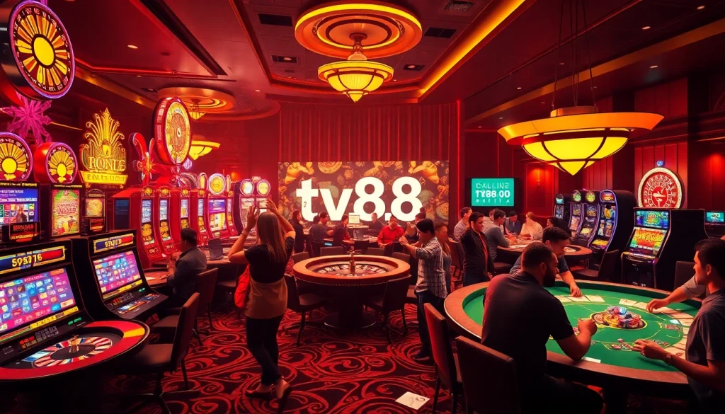 Experience the thrilling vibe of a vibrant casino featuring action at tables and slot machines available at https://tv88.digital/.
