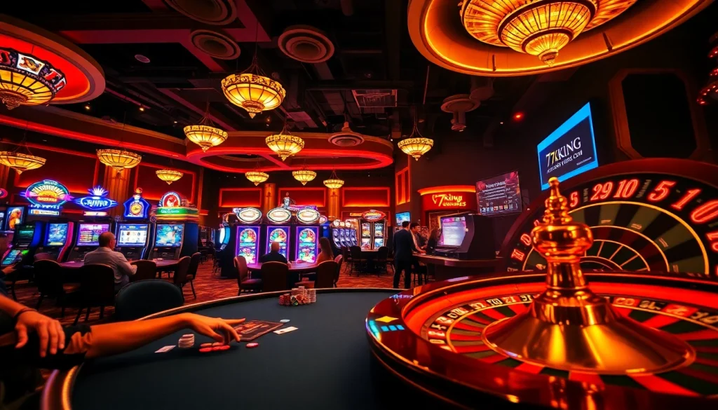 Discover thrilling poker action at https://79kingc2.com/, where players engage with colorful chips and vibrant casino décor.