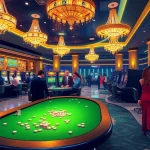 Experience the thrill of winning at i1dompet's vibrant casino atmosphere, featuring poker tables and slot machines.