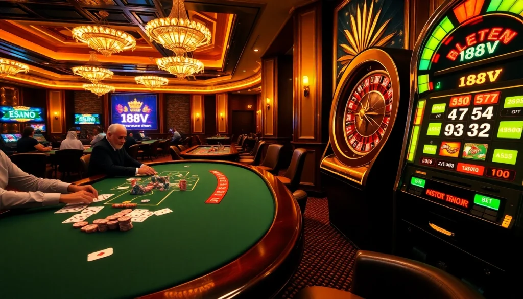 Gambling excitement at the casino with 188V-enriched poker and slot experiences.