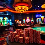 88AA players strategizing at bright casino tables, immersed in thrilling games of chance.