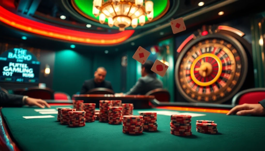 High-stakes poker scene with the casino website https://af88.mba/ displayed, showcasing action-packed gameplay and vibrant ambiance.