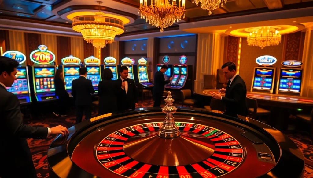Enjoy the thrill of gambling at topnfljerseyswholesale.com with luxurious casino tables and vibrant slot machines.