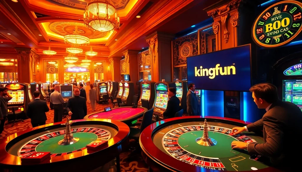 Experience the thrill of winning at kingfun.gold with vibrant casino tables and exciting gameplay.