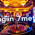 Experience the thrill of casino games with login 7meter as players eagerly engage at the poker table and slot machines.