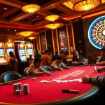 Experience the thrill of luongson live at a bustling casino with players and vibrant slot machines.