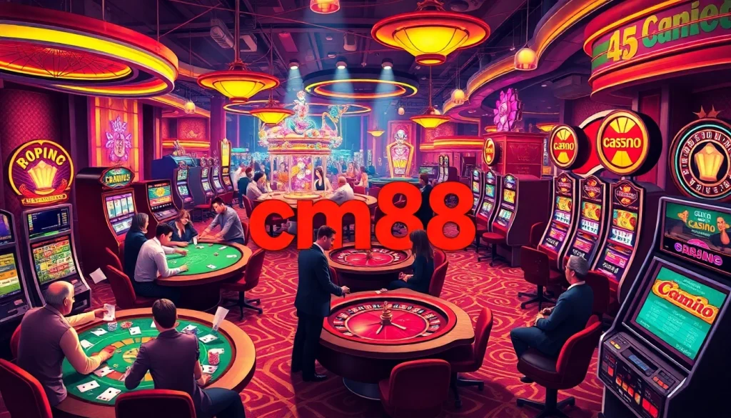 Exciting cm88 casino scene featuring thrilling poker action with chips.