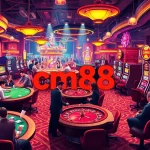 Exciting cm88 casino scene featuring thrilling poker action with chips.
